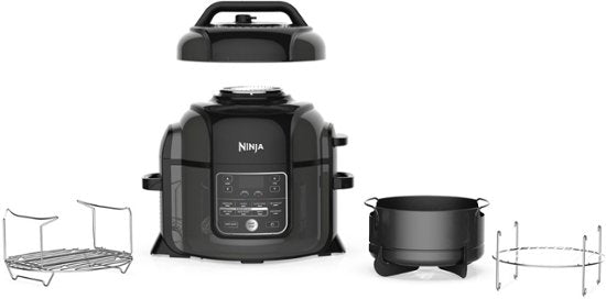 Ninja - Foodi Pressure Cooker with TenderCrisp & Dehydrate - Black/Gray