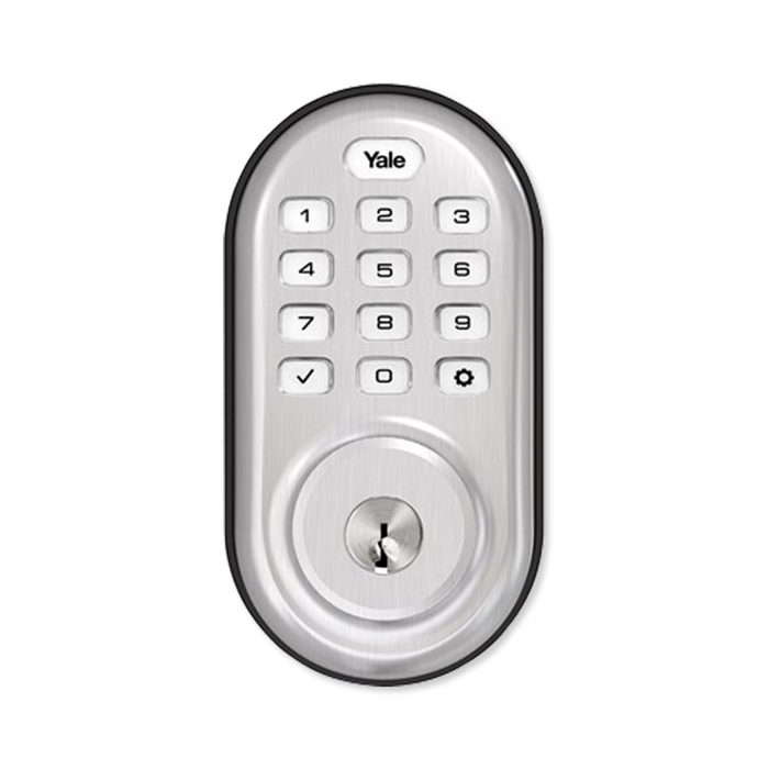 Yale YRD216-CBA-619 Assure Lock Push Button Keypad Deadbolt with Wi-Fi, Satin Nickel