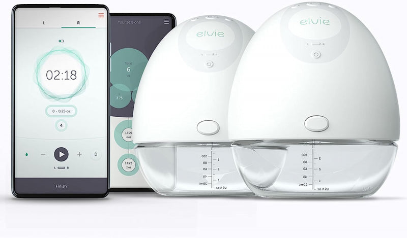 Elvie Breast Pump - Double, Wearable Breast Pump with App - The Smallest, Quietest Electric Breast Pump - Portable Breast Pumps Hands Free & Discreet - 3 Breast Shield Sizes Included