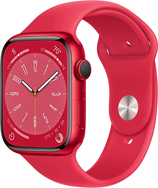 Apple Watch Series 8 GPS 45mm (Product) RED Aluminium Case with (Product) RED Sport Band - M/L -‎MNUU3LL/A