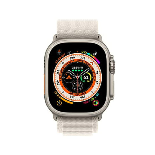 Apple Watch Ultra [GPS + Cellular 49mm] Smart Watch w/Rugged Titanium Case & Starlight Alpine Loop Med.