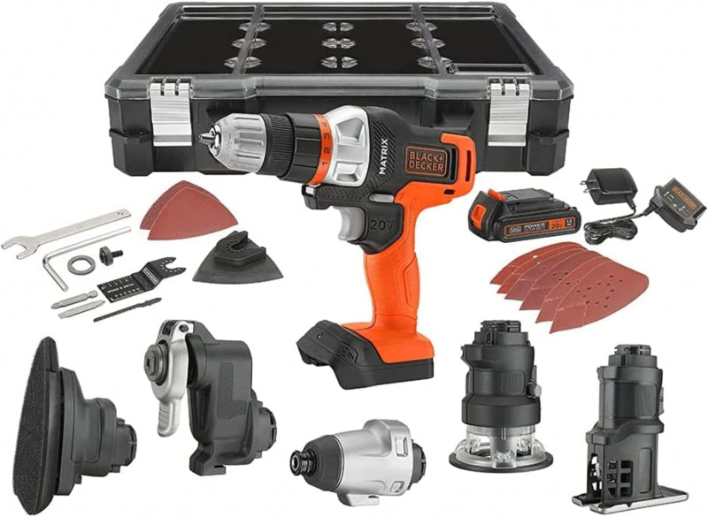 BLACK+DECKER 20V MAX MATRIX Drill, Power Tool Combo Kit, 6-Tool Set, Cordless Tool Set (BDCDMT1206KITC)