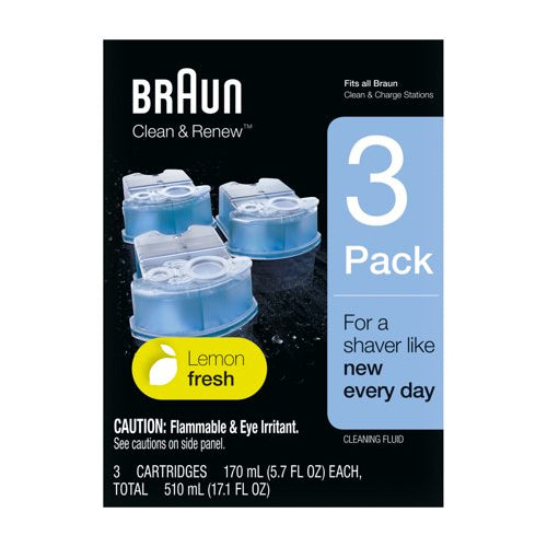 Braun CCR3 Braun Replacement Clean & Charge Refills Cartridge 3 Pack CCR3