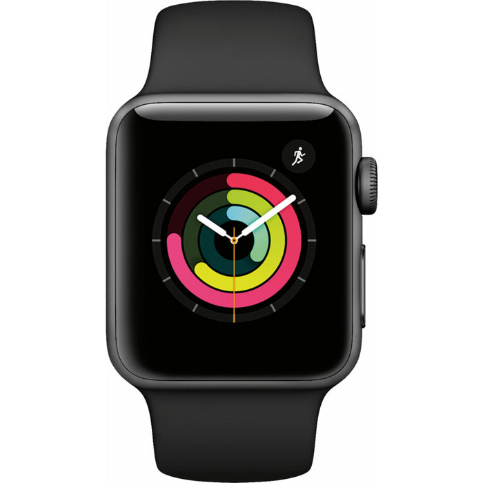 Apple Watch Series 3 (GPS) 38mm Space Gray Aluminum Case with Black Sport Band - Space Gray Aluminum