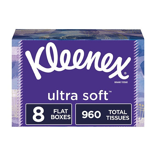 Kleenex Ultra Soft Facial Tissues Rectangular Box - 120.0 ea x 8 pack