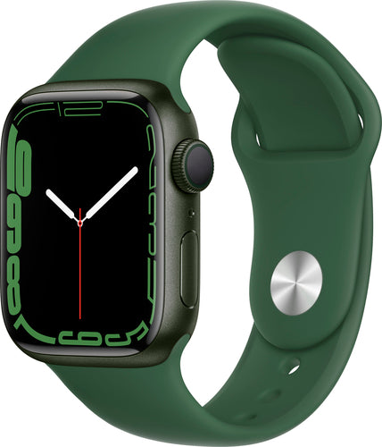 Apple Watch Series 7 (GPS) 41mm Green Aluminum Case with Clover Sport Band - Green - MKN03LL/A