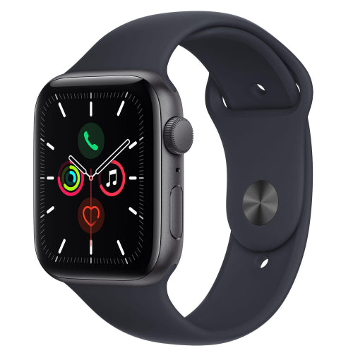 Apple Watch SE [GPS 44mm] Smart Watch w/ Space Grey Aluminium Case with Midnight Sport Band. Fitness & Activity Tracker, Heart Rate Monitor, Retina Display, Water Resistant - MKQ63LL/A