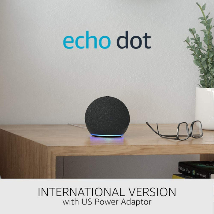 Echo Dot (4th Gen, 2020 release) | Smart speaker with Alexa (Charcoal - International Version)