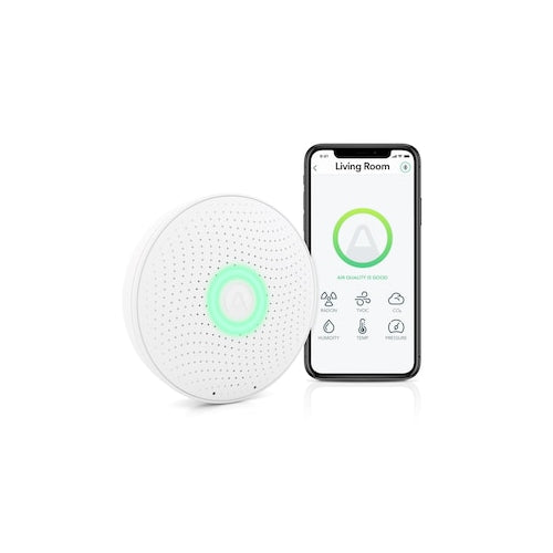Airthings Battery Operated Wave Plus Indoor Air Quality Monitor with Radon Detection (Free App)