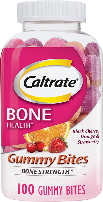 Caltrate Gummy Bites 500 mg Calcium and Vitamin D Supplement, Black Cherry, Strawberry, Orange - 100 Count (B0062VMZBS)
