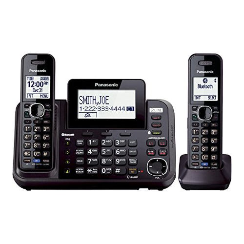 Panasonic KX-TG9542B Link2Cell Bluetooth Enabled 2-Line Phone with Answering Machine & 2 Cordless Handset