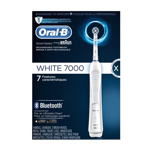 Oral-B 7000 SmartSeries Electric Toothbrush with Bluetooth Connectivity and Travel Case, White